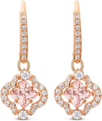 Swarovski Rose Gold-Plated Sparkling Dance Clover Drop Earrings