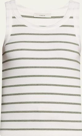 Vince Stripe Scoop-Neck Tank Top