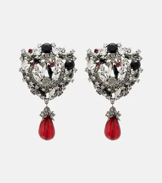 Saint Laurent Crystal-embellished clip-on earrings