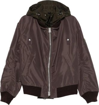 sacai Bomber con zip - Marrone