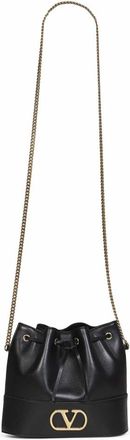 Valentino Garavani Tassen, Dames, Zwart, ONE Size, Leer, Mini VLogo Signature Bucket Bag