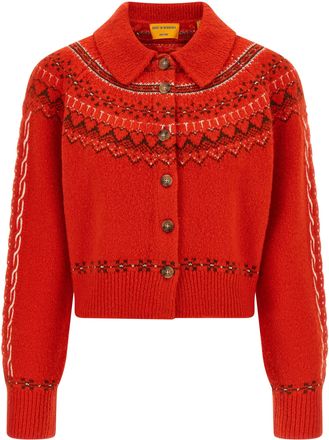 Guest In Residence Red Wool Womens Cardigan