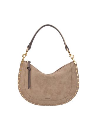 Isabel Marant Taupe Oksan Soft Studded Suede Shoulder Bag