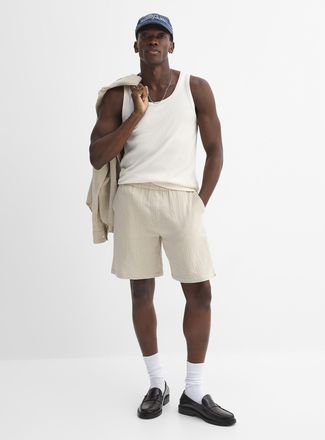 Le 31 Mens Crinkled cotton short Inseam: 8.5