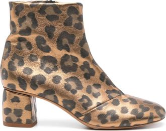 Forte_Forte Laarzen met luipaardprint - Bruin