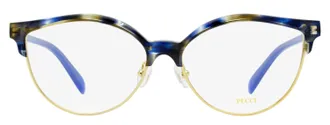 Emilio Pucci EP5259 Oval Brow-Line Eyeglasses - Blue