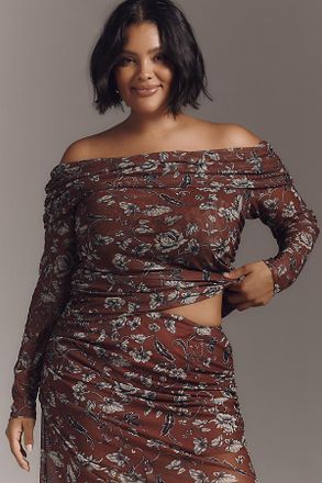 Maeve The Aleda Mesh Off-Shoulder Top by Maeve