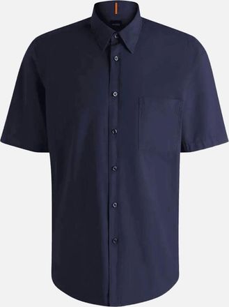 HUGO BOSS Mens Relegant_6 Regular Fit Navy Shirt - Size: 44/Regular