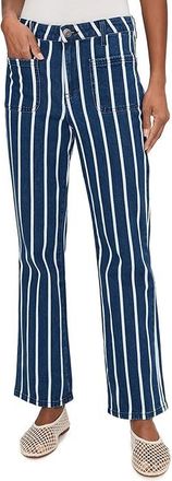 Kut from the Kloth Kelsey-High-Rise Ankle Flare With Patch Pocket in Indigo/White Womens Jeans Indigo/White : 00 28, Cotton/Denim/Lyocell