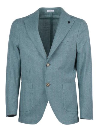 Breras Milano Green Tailored Cotton Blazer