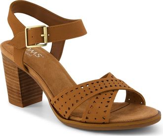 Toms Majorca Ankle Strap Sandal in Medium Brown Cut Out at Nordstrom, Size 7.5