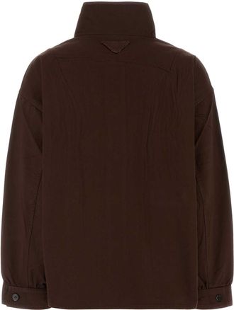 Prada Womens Gabardine Jacket Brown