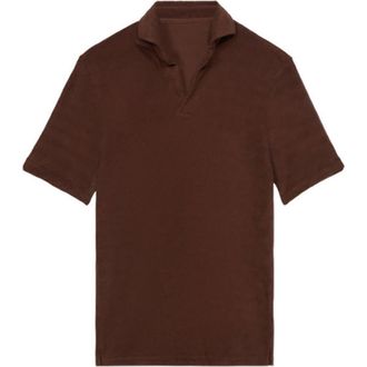 Fortela Sullivan Terry Cloth Jersey Polo in Brown at Nordstrom, Size Small Eu