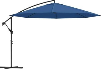 vidaXL Sombrilla Voladiza Con Poste De Aluminio Azul 350 Cm Vidaxl