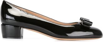 Ferragamo Black Leather Ballet Flats
