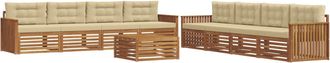 vidaXL Conjunto De Sof&aacute;s De Exterior 9 Uds. Natural Y Beige Vidaxl