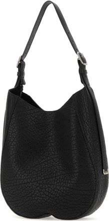Burberry Womens Textured Leather Shoulder Bag Black Calf