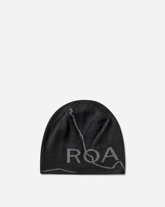 Roa Logo Wool Beanie Deep Black
