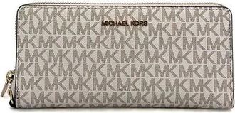 Michael Kors Jet Set Travel Large Travel Continental - Dames - Portefeuilles - Beige - ONE Size - Polyester - Accessoires