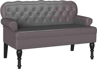 vidaXL Bench Grey 119.5 x 64.5 x 75 cm Faux Leather vidaXL