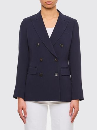 Alberto Biani Slim Fit Double-Breasted Cady Blazer with Classic Lapels
