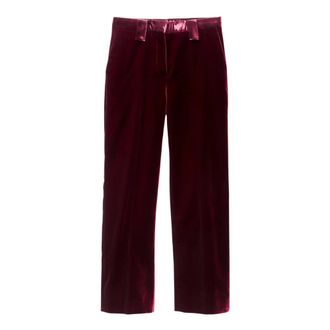 Versace Viscose Velvet Broek - Dames - Straight fit broeken - Rood - S - Broeken