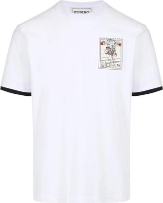 Iceberg Regular Fit Katoenen Jersey T-Shirt - Heren - T-shirts - Wit - M - Katoen - Tops