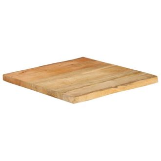 Berkfield Home Table Top 80x80x2.5 cm Live Edge Solid Wood Mango in Brown