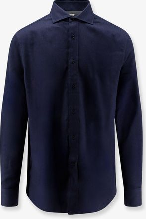 Brunello Cucinelli Camicia in cotone e lyocell - BRUNELLO CUCINELLI - gender_Man