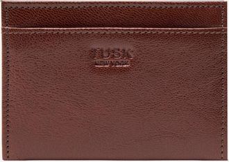 Tusk Leonardo Folded Card Case Wallet in Chocolate /Blue at Nordstrom