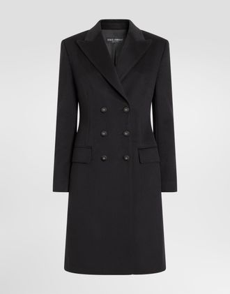 Dolce & Gabbana Dolce Double-breasted Wool Coat - Woman Coats And Jackets Black 36