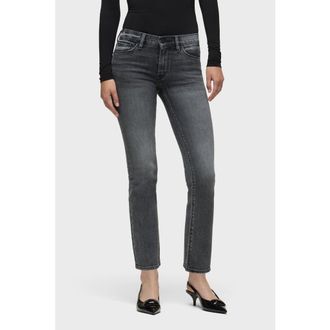 Hudson Nico Straight Ankle in Black Vortex at Nordstrom, Size 2628