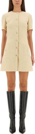 Gucci Beige Round Neck Mini Dress