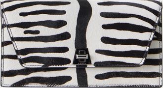 Akris Zebra-Print Calf Hair Clutch Bag