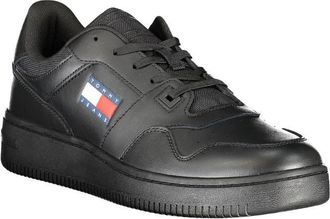 Tommy Hilfiger Logo-Embellished Leather Sneaker - Black