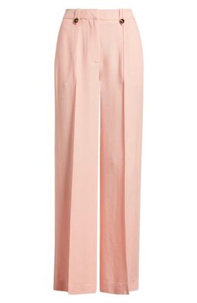 Reiss Magda Wide Leg Pleat Pants in Pink at Nordstrom, Size 12 Us
