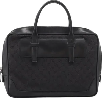 Gucci Gg Supreme Gg Canvas Black Canvas Handbag (Pre-Owned)