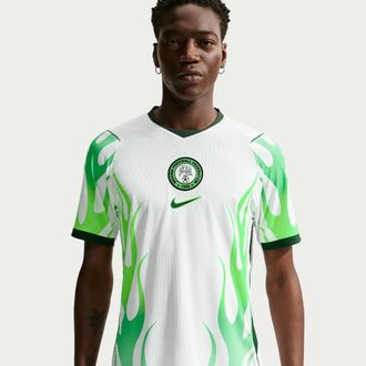 Nike Nigeria 2026 Match Away Nike Mens Aero-FIT Soccer Authentic Jersey in White | IB5205-100