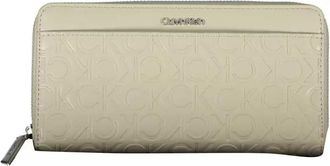 Calvin Klein Womens Monogram Zip Wallet K50k506328 - Ivory - One Size