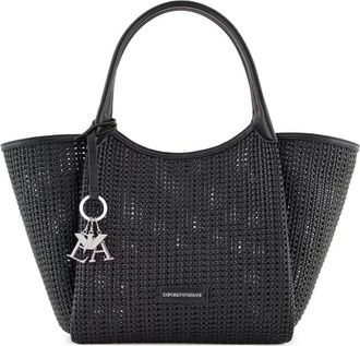 Emporio Armani logo-key fob tote bag - women - Polyester - OS - Black