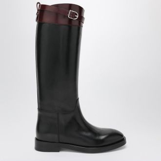 Durazzi Milano Black/burgundy two-tone boots