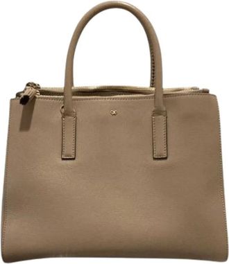 Anya Hindmarch Pre-owned Shoulder Bag Tote - Dames - Vintage Shopper - Beige - ONE Size - Leer - Vintage