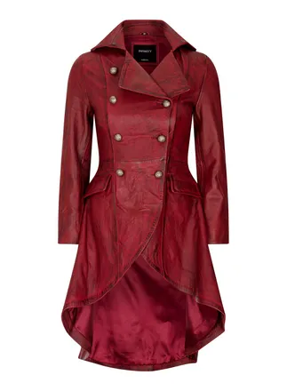 TruClothing Gothic Tail Coat Double Breasted Leather Jacket