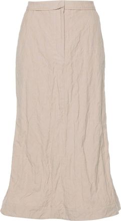 Acne Studios crinkled midi skirt - women - Cotton/Metallic Fibre/Cotton - 38 - Neutrals