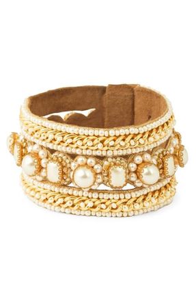Deepa Gurnani Levina Cuff Bracelet in Gold at Nordstrom
