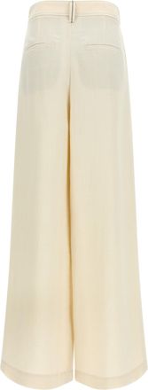 Brunello Cucinelli Womens White Viscose Casual Pants