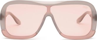 DEZI Afters Shield Sunglasses in Gray /Warm Copper Brown at Nordstrom
