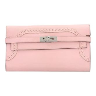 Herm&egrave;s Pre-owned Ghillies Kelly Wallet - Dames - Vintage Clutch - Roze - ONE Size - Leer - Vintage