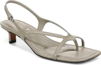 Vince Posie Leather Kitten Heel Slingback Sandal in Steel Dune at Nordstrom, Size 9.5