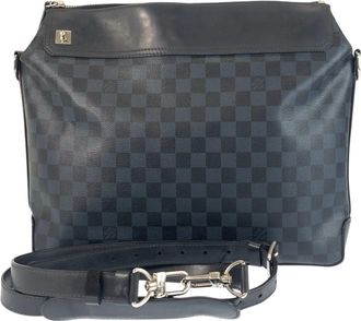 Louis Vuitton Black Blue Pvc Leather Briefcase Shoulder Bag (Pre-Owned)